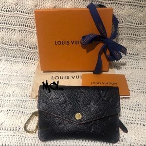 LV Key Pouch in Marine Rouge Leather w/ Zip Pouch